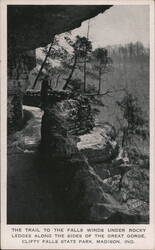 Clifty Falls State Park, Trail to Falls, Madison, Indiana Postcard