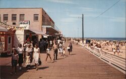 Beach and Boardwal Postcard