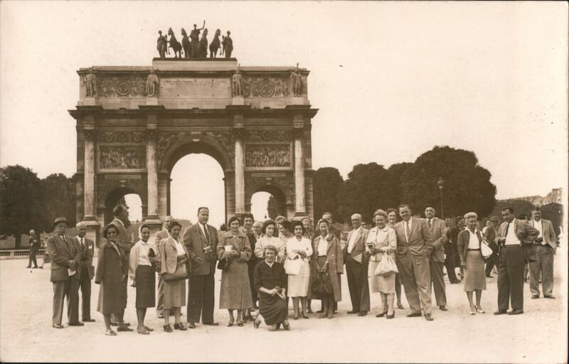 Group of People at Paris Arc de Triomphe France