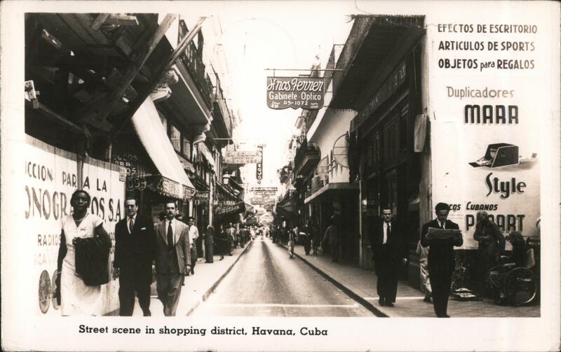 Street Scene in Shopping District Havana Cuba