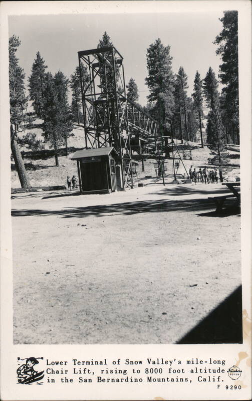 Lower Terminal of Snow Valley's Mile-Long Chair Lift Running Springs California