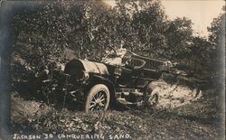 Woman Driving Jackson "30" Conquering Sand Postcard