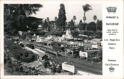 Howard's Railroad, one-half inch scale models, Los Angeles County Fair Postcard