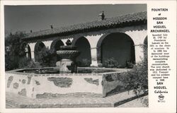 Mission San Miguel Archangel - Fountain Postcard