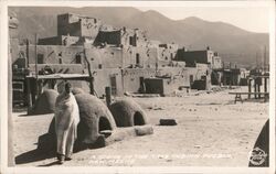 A Scene in the Taos Indian Pueblo Postcard