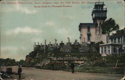 Parapet Observatory, Sutro Heights, near Cliff House Postcard