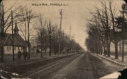 Willis Ave., Mineola, L.I. Postcard