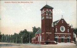 Catholic Church, San Bernardino Postcard