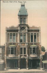 Masonic Hall, Napa, Cal Postcard