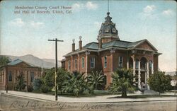 Mendocino County Court House and Hall of Records, Ukiah Postcard