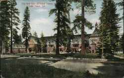 First View of Tahoe Tavern, Lake Tahoe Postcard