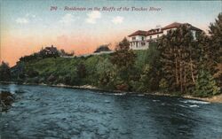 Residences on the Bluffs of the Truckee River Postcard