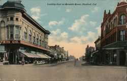 Looking East on Seventh Street, Hanford Postcard