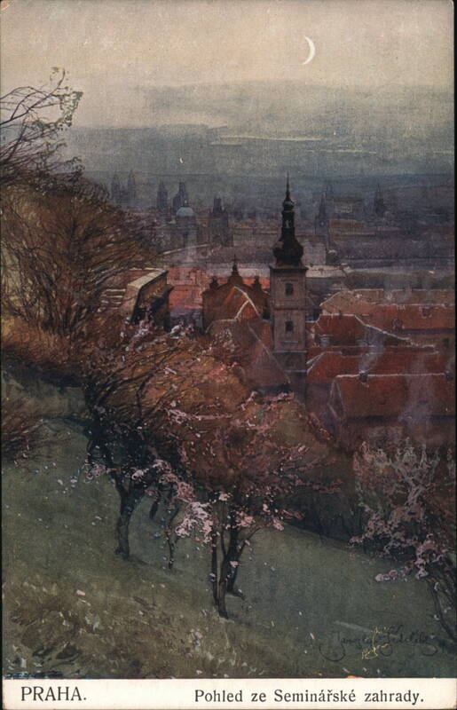 Prague, View from Seminary Garden, J. Schettlik Czechoslovakia