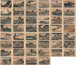 Set of 46 Japanese Artist Hiroshige Postcards Postcard