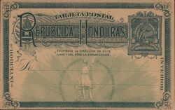 Republica de Honduras Postal Card Back Postcard
