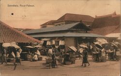 Soerabaia, Pasar Pabean Market Postcard