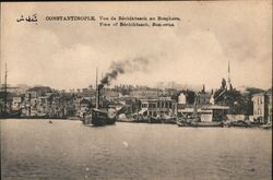 Constantinople. View of Bechiktasch, Bosphorus. Postcard