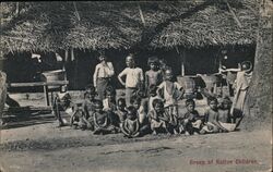 Group of Native Children, Ceylon Postcard