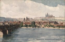 Prag Steinbrücke, Kleinseite und Hradschin Postcard