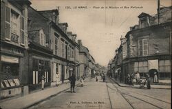 Le Mans, Place de la Mission et Rue Nationale Postcard