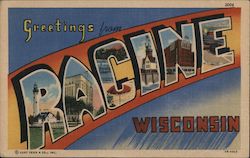 Greetings from Racine Postcard