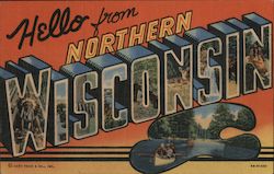 Greetings from Wisconsin Postcard Postcard Postcard