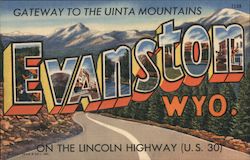 Greetings from Evanston Wyoming Postcard Postcard Postcard