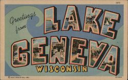 Greetings from Lake Geneva Wisconsin Postcard Postcard Postcard