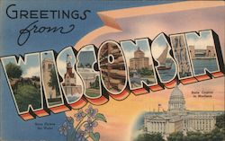 Greetings from Wisconsin Postcard Postcard Postcard