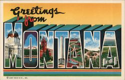 Greetings from Montana Postcard Postcard Postcard