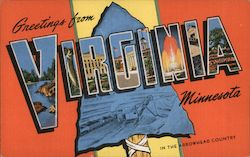 Greetings from Virginia Minnesota Postcard Postcard Postcard