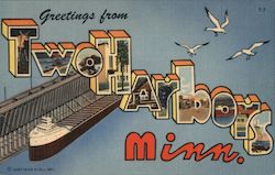 Greetings from Two Harbors Minnesota Postcard Postcard Postcard