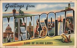 Greetings from Minnesota Postcard Postcard Postcard