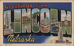 Greetings from Lincoln Nebraska Postcard Postcard Postcard