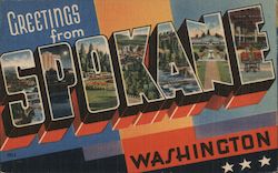 Greetings from Spokane Washington Postcard Postcard Postcard