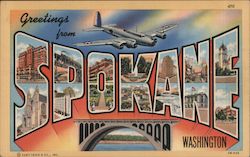 Greetings from Spokane Washington Postcard Postcard Postcard