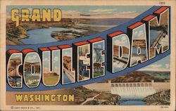 Greetings from Coulee Dam Washington Postcard Postcard Postcard