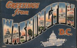 Greetings from Washington District of Columbia Washington DC Postcard Postcard Postcard