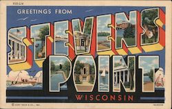 Greetings from Stevens Point Wisconsin Postcard Postcard Postcard