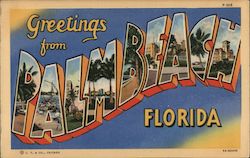 Greetings from Palm Beach Florida Postcard Postcard Postcard