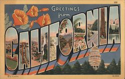 Greetings from California Postcard