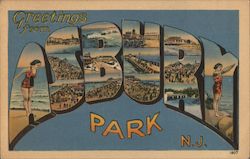 Greetings from Asbury Park New Jersey Postcard Postcard 
