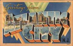 Greetings from Atlantic City New Jersey Postcard Postcard Postcard