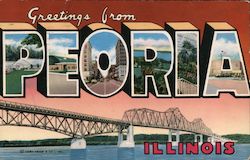 Greetings from Peoria Illinois Postcard Postcard Postcard