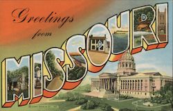 Greetings from Missouri Postcard