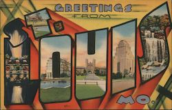 Greetings from St. Louis Missouri Postcard Postcard Postcard