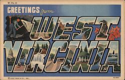 Greetings from West Virginia Postcard Postcard Postcard