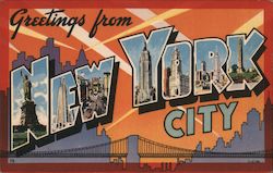 Greetings from New York City (Red Border) Postcard