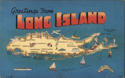 Greetings from Long Island New York Postcard Postcard Postcard